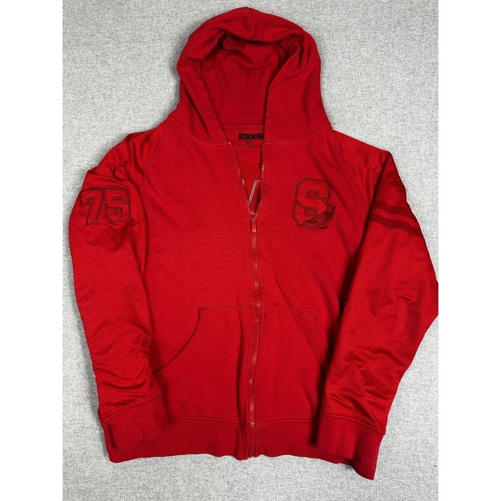 Staple Hoodie Mens XL Red Full Zip Pigeon S 75 Varsity Fleece Sweatshirt